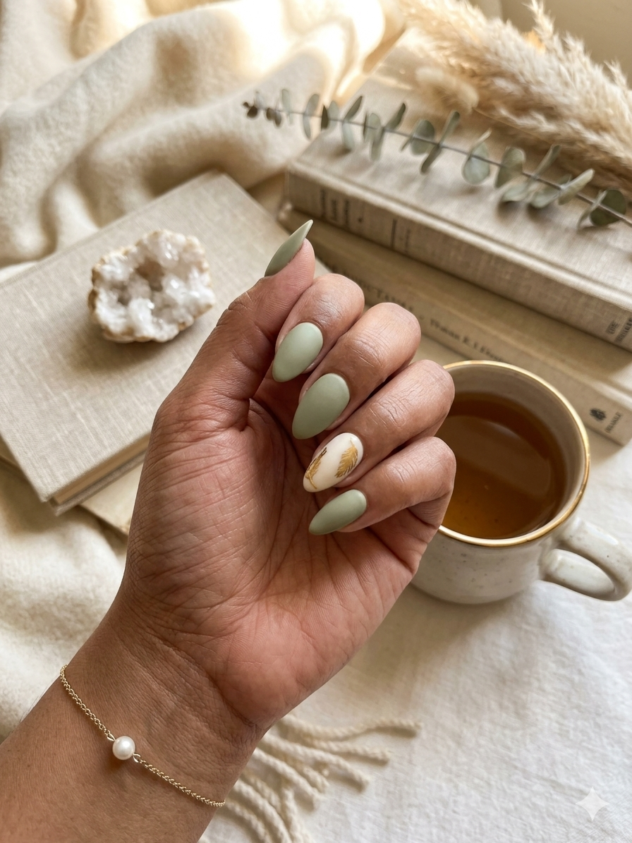 Green with Gold Leaf