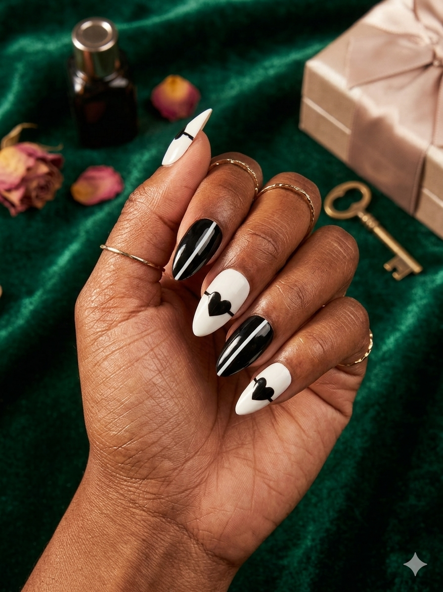 Black and White Hearts